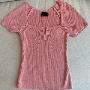 ASOS DESIGN PINK SWEETHEART NECK TOP